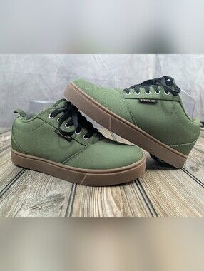 Heelys Pro 20 Green Canvas Low Top Skate Shoes Gum Sole Wheeled Size 7